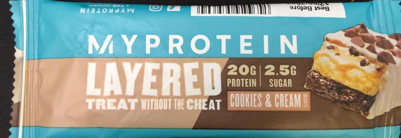 Фото - cлоеный протеиновый батончки печенье с кремом Myprotein
