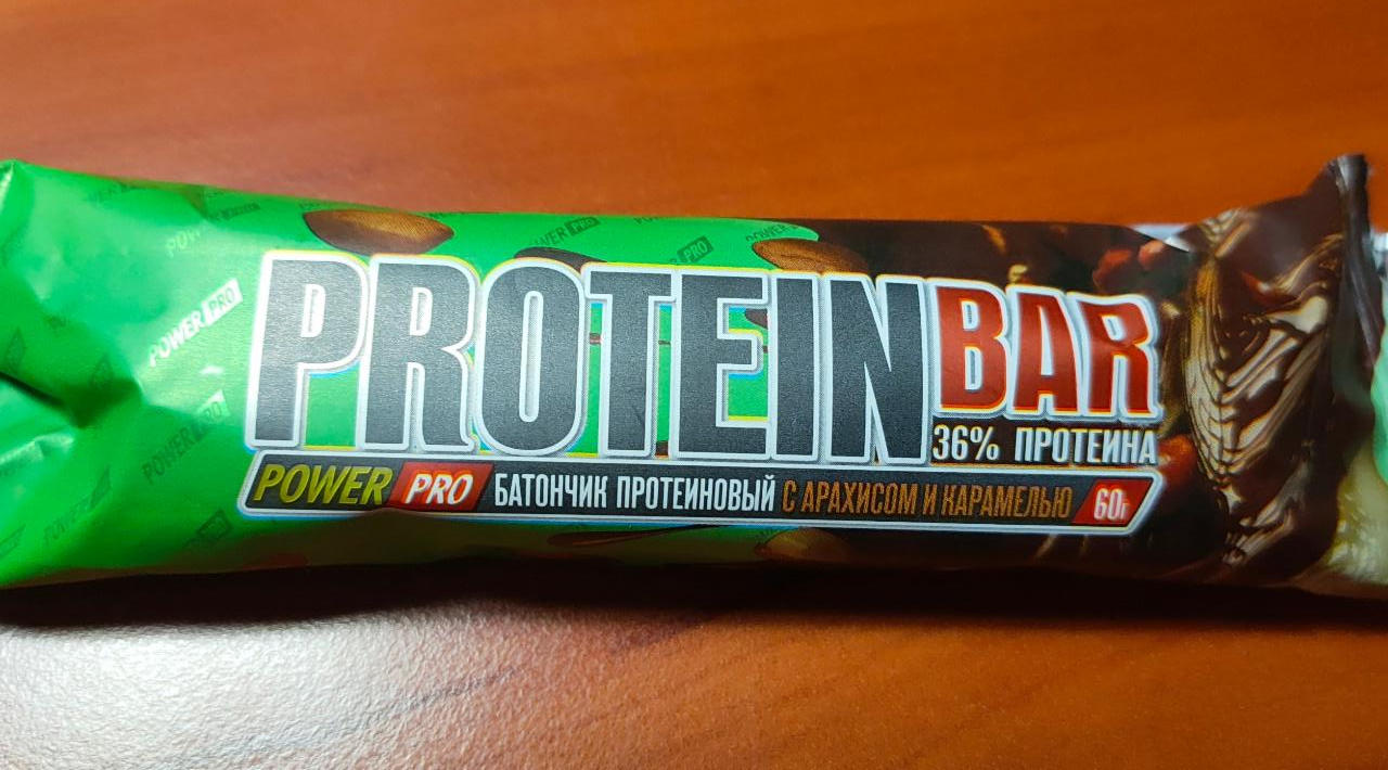 Фото - Протеиновый батончик Protein bar с арахисом и карамелью 36% Power Pro