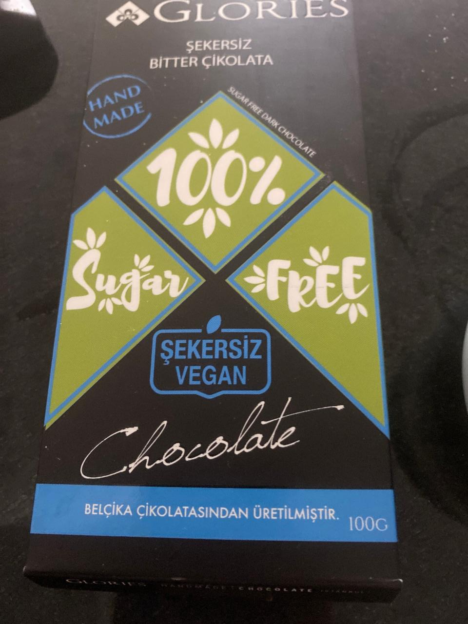 Фото - чёрный шоколад без сахара Şekersiz Vegan Çikolata Glories