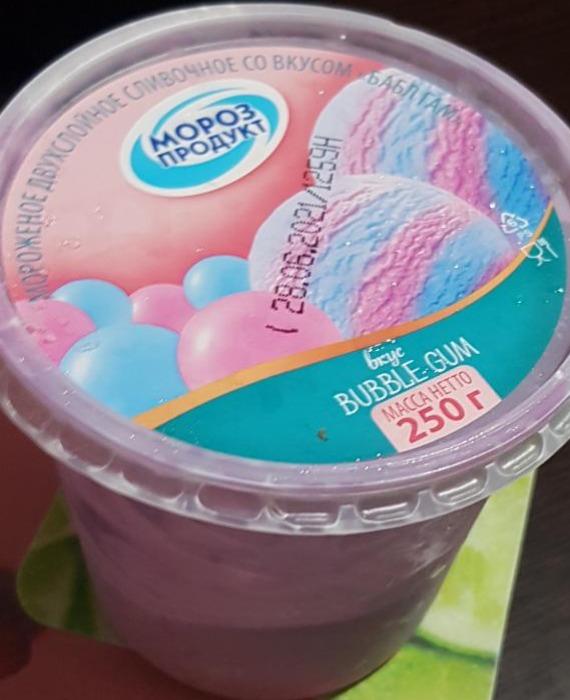 Фото - Мороженое двухслойное сливочное со вкусом Бабл Гам Мороз продукт