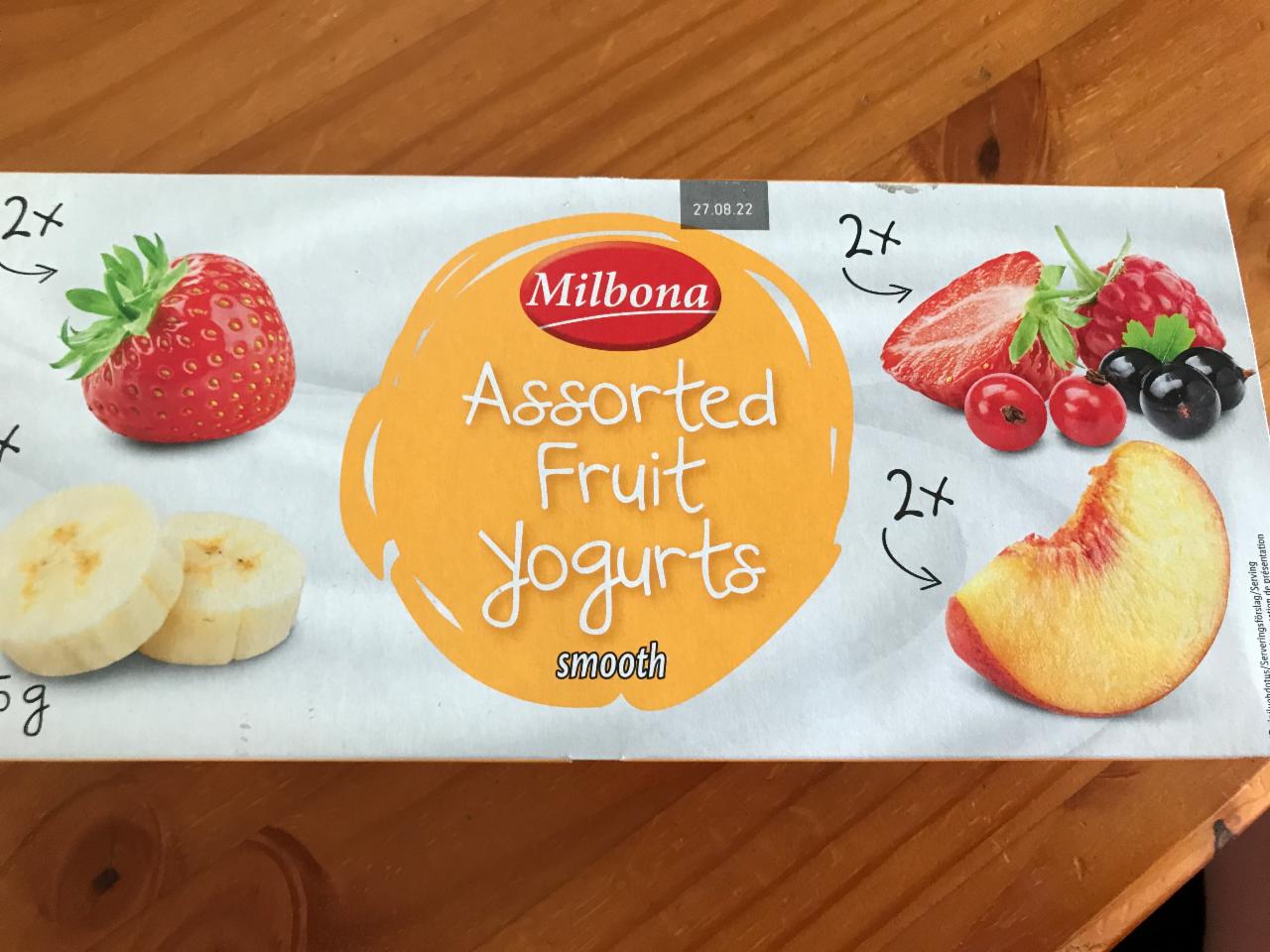 Фото - йогурт фруктовый ассорти Milbona