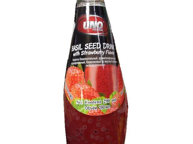 Фото - Напиток UNO Premium Basil Seed Drink базиликовый со вкусом Клубники