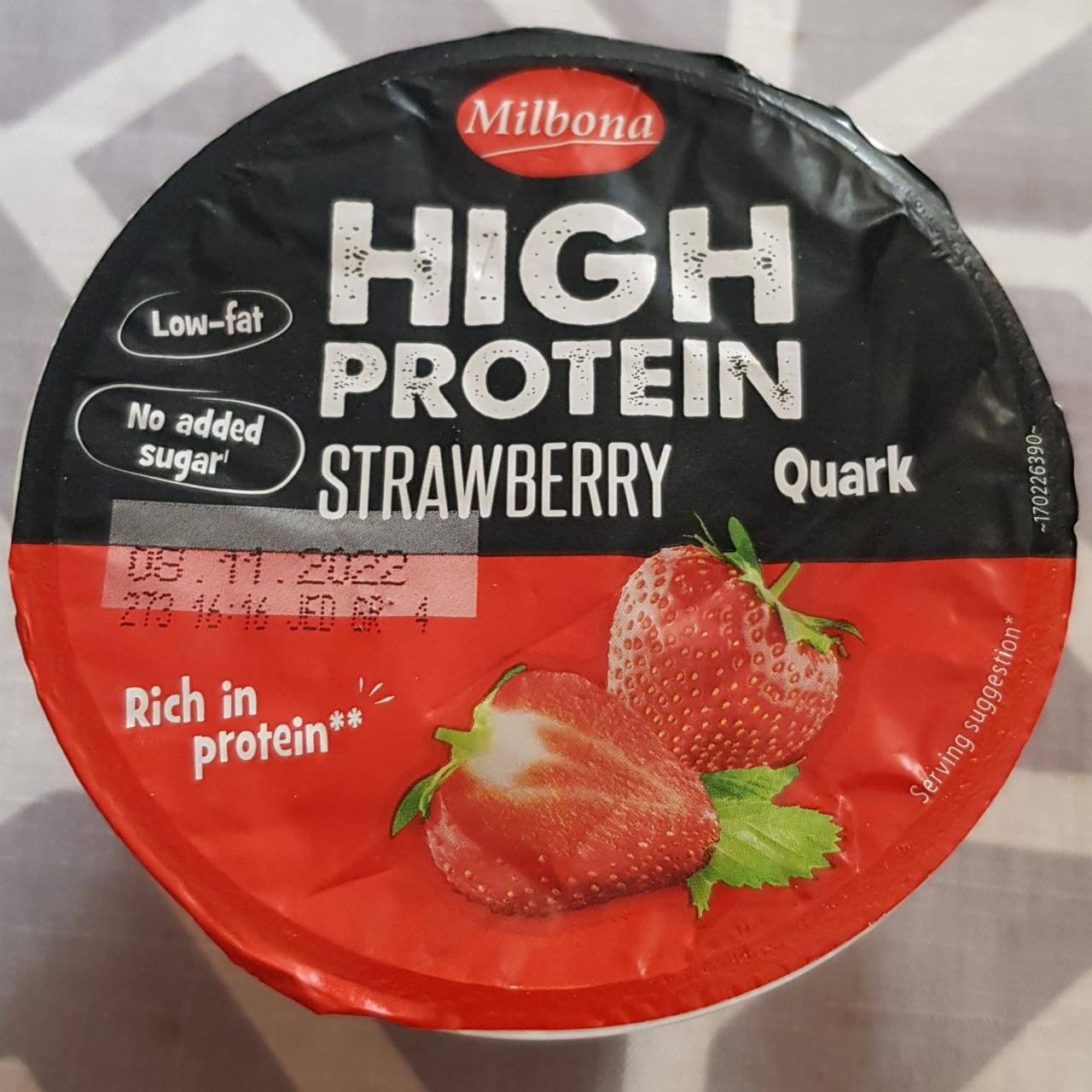 Фото - Творог 0.5% High Protein Strawberry Milbona