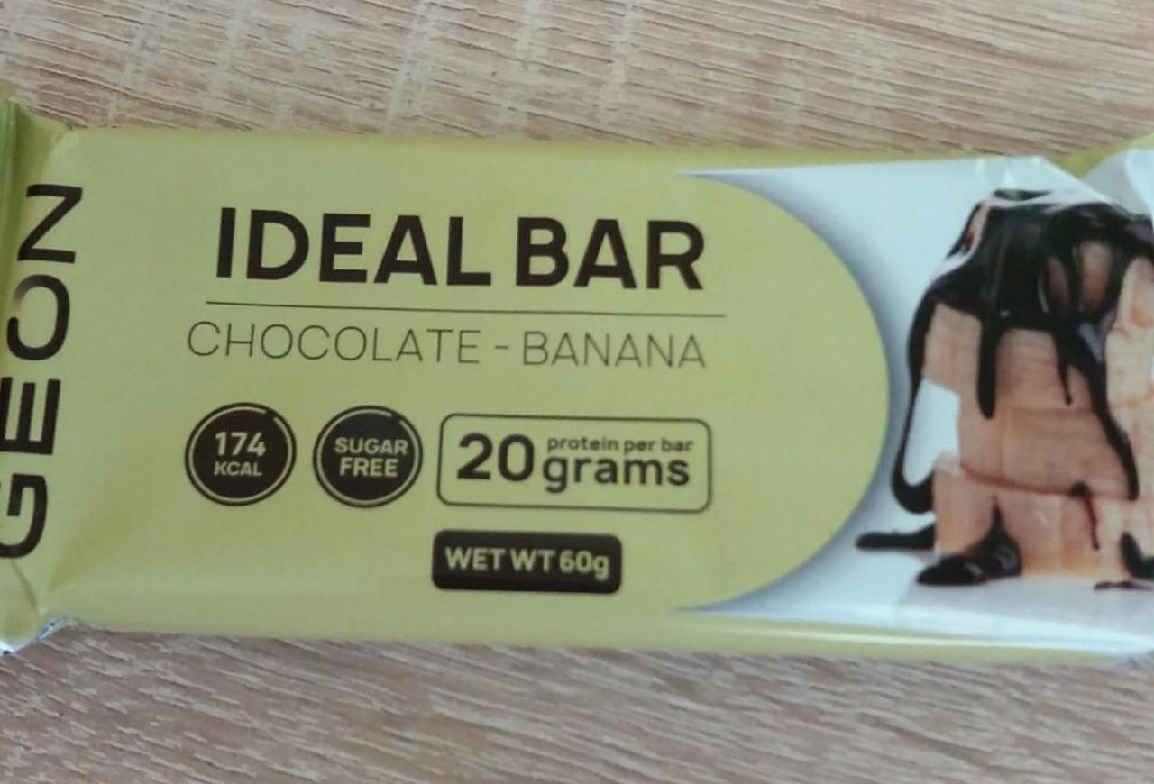 Фото - Батончик протеиновый без сахара со вкусом шоколад-банан Chocolate-Banana Geon Ideal Bar