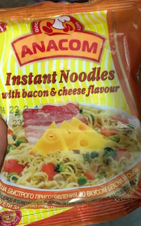 Фото - Вермишель быстрого приготовления с беконом и сыром Instant Noodles with bacon&cheese flavour Анаком
