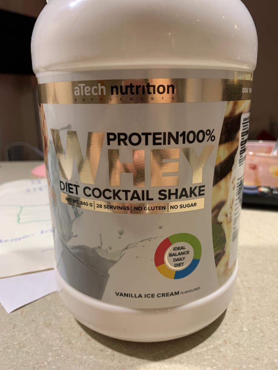 Фото - Протеин ванильное мороженое Whey Protein 100% aTech Nutrition