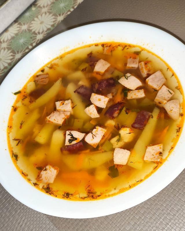 Фото - суп с колбасой