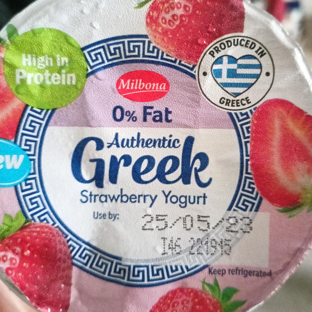 Фото - Yogurt Greek strawberry Milbona