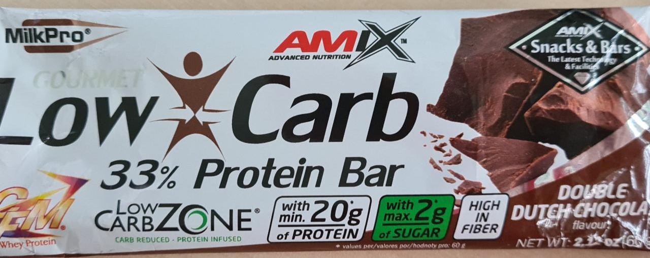 Фото - протеиновий батончик шоколадный 33% низкоуглевонй Amix
