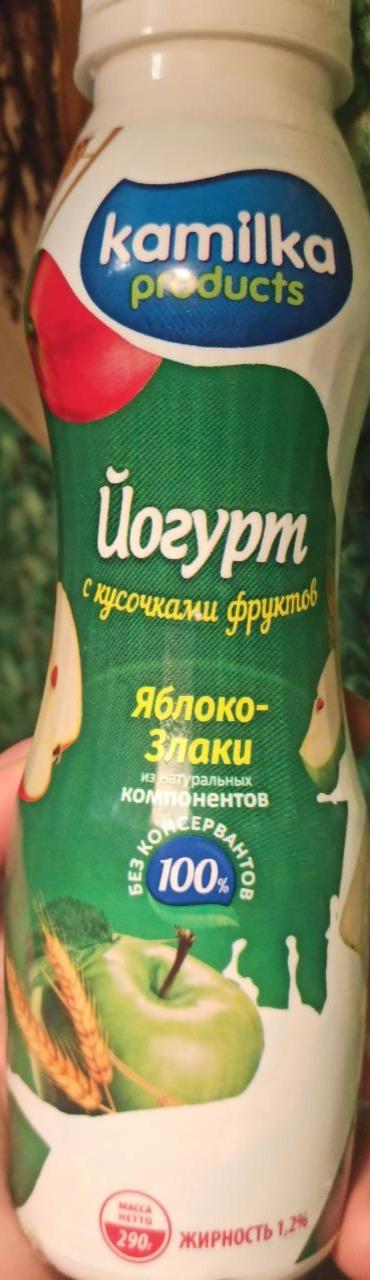 Фото - Йогурт питьевой яблоко-злаки Kamilka
