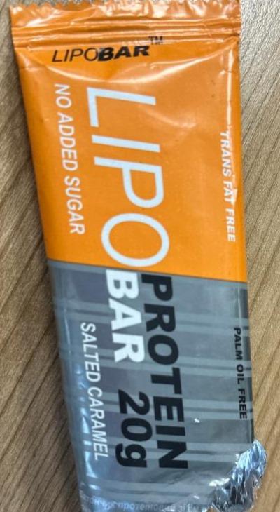Фото - Батончик протеиновый со вкусом Соленая карамель с подсластителями Protein bar Lipobar
