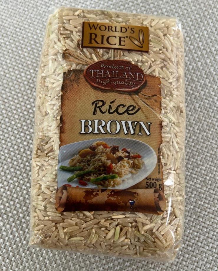 Фото - Рис коричневый цельнозерновой нешлифованный Rice Brown World's Rise