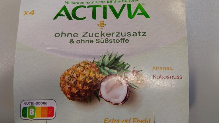 Фото - йогурт без сахара ананас-кокос Activia Danone