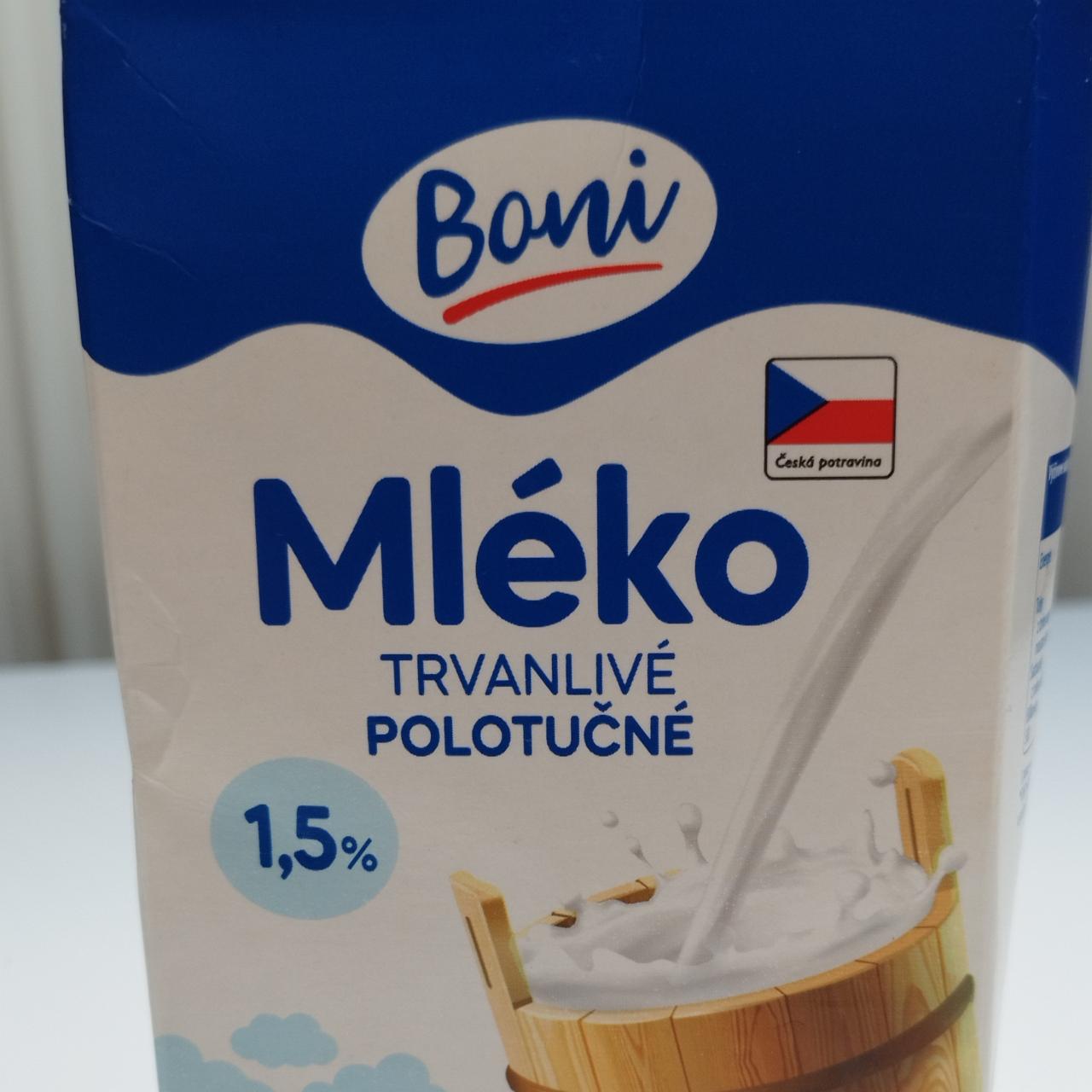 Фото - Молоко mléko polotučné trvanlivé 1.5% Boni
