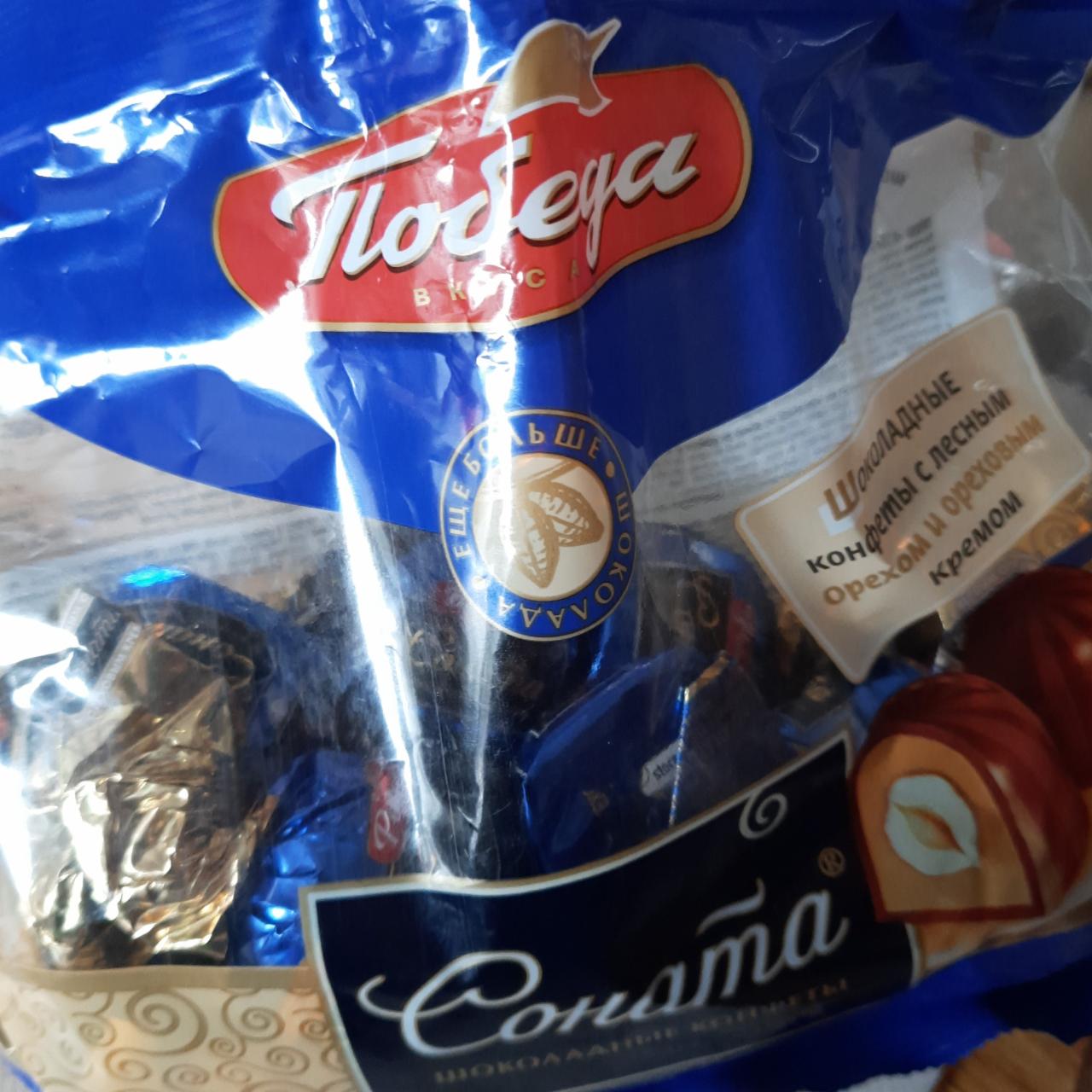 Фото - Конфеты шоколадные с лесным орехом и ореховым кремом соната Победа вкуса