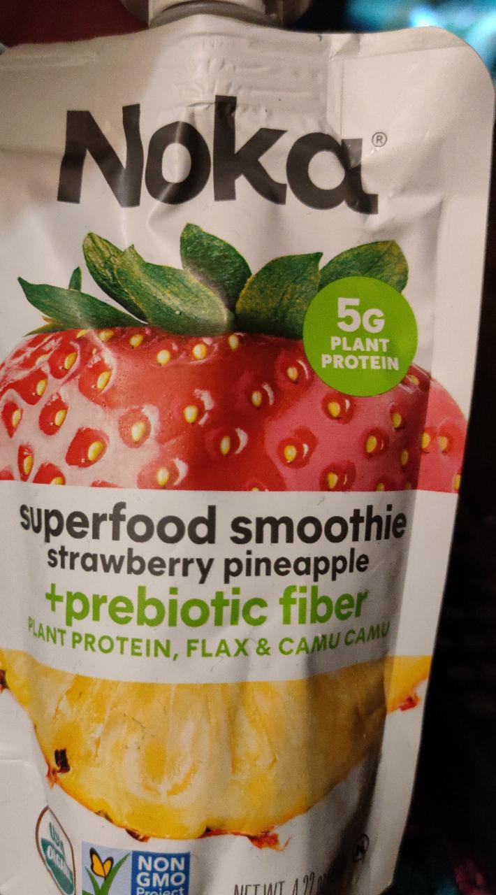 Фото - Смузи с клубникой и ананасом Organic Strawberry Pineapple Superfood Smoothie Noka