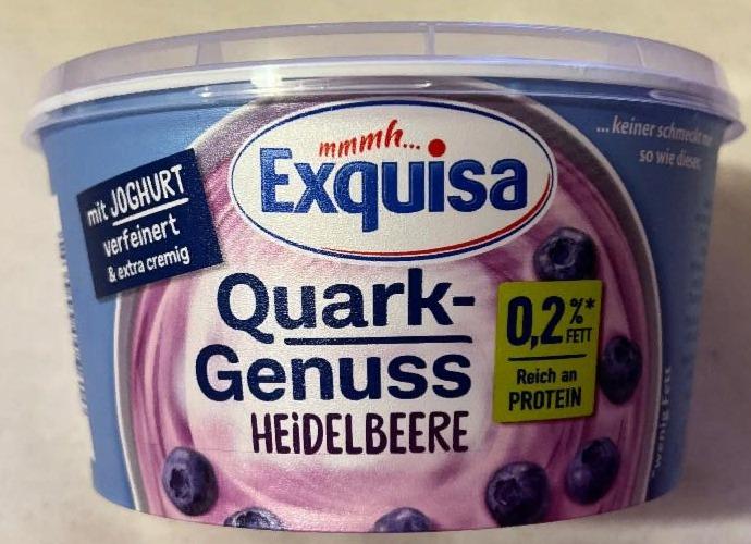 Фото - Крем йогурт с черникой 0.2% Quark Genuss Heidelbeere Exquisa