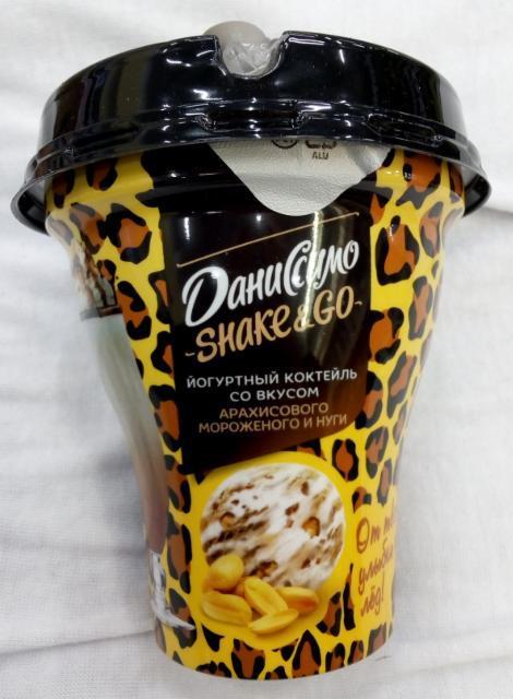 Фото - йогуртный коктейль Shake&go со вкусом арахисового мороженого и нуги Даниссимо