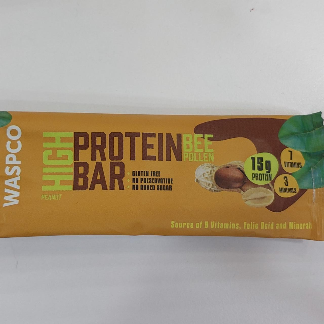 Фото - Протеиновый батончик High Protein Bar Peanut WASPCO