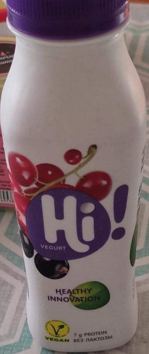 Фото - Напиток растительный на йогуртовой закваске с красной и чёрной смородиной Hi Vegurt