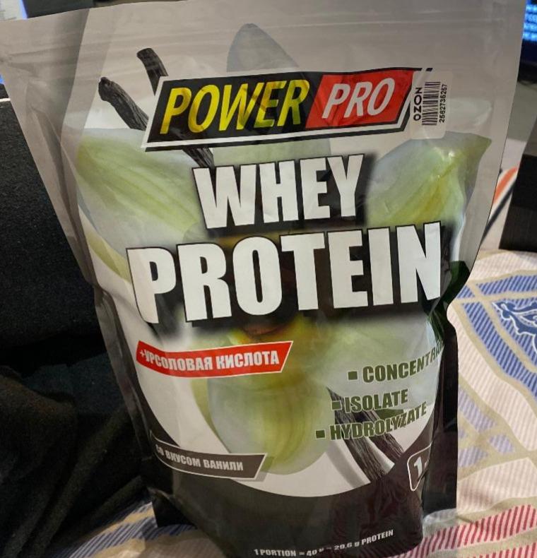 Фото - Протеин Whey protein со вкусом ванили+урсоловая кислота Power Pro