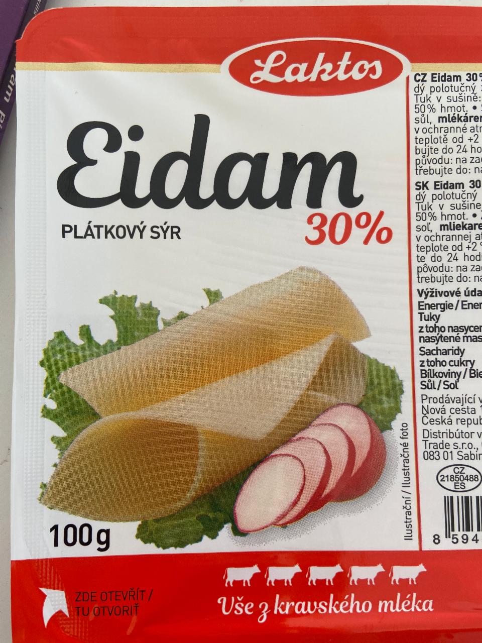 Фото - Eidam plátkový sýr 30% Laktos