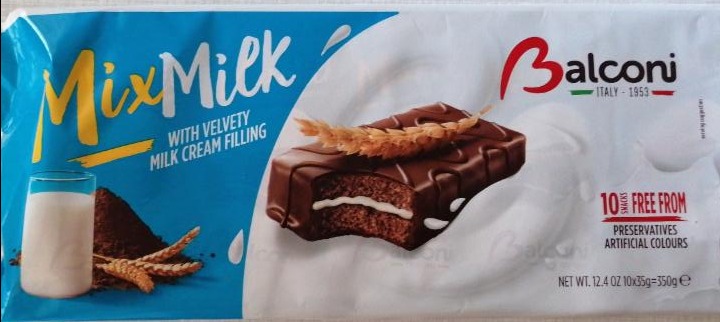 Фото - Бисквиты мини под шоколадной глазурью со сливками Mix Milk Balconi