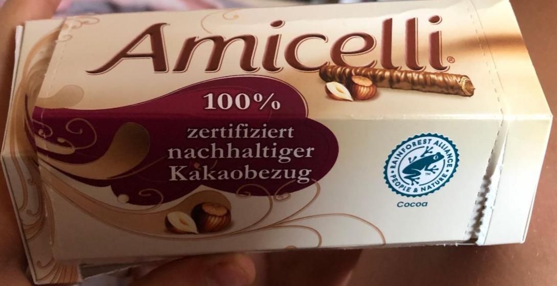 Фото - Трубочки вафельные с ореховым кремом в молочном шоколаде Amicelli