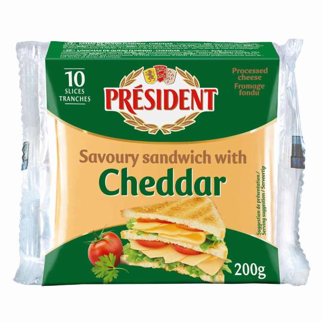 Фото - Сыр плавленый 40% для сэндвичей Cheddar President