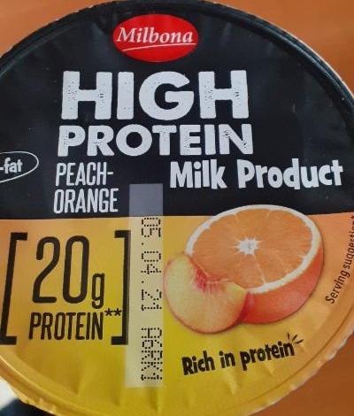 Фото - High protein peach-orange milk product Milbona