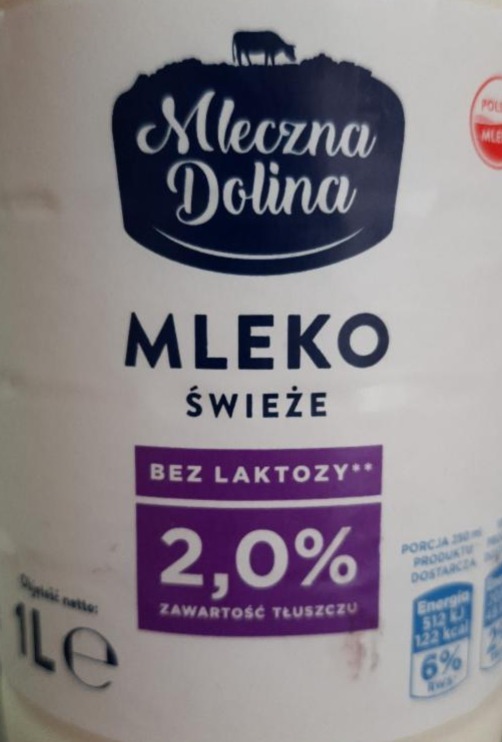 Фото - Молоко 2.0% без лактозы Mleczna Dolina
