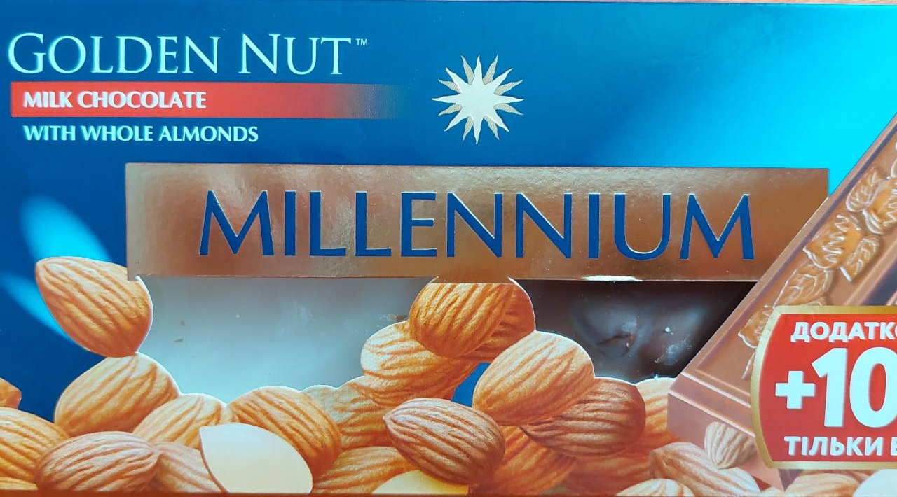 Фото - Шоколад молочный Golden Nut с целым миндалем Millennium