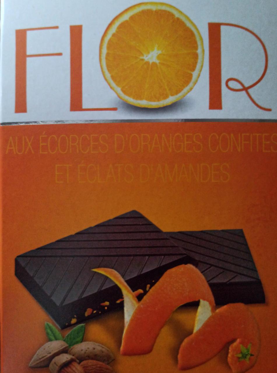 Фото - темный шоколад с миндалем и апельсиновой цедрой Flor