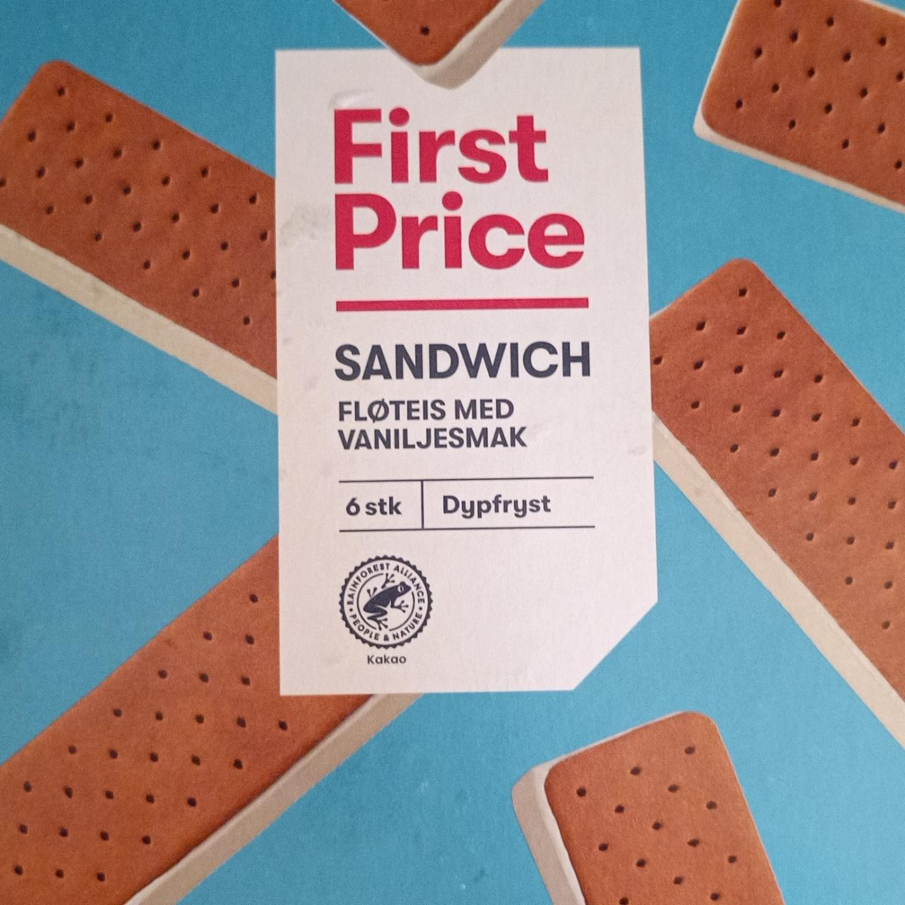 Фото - Мороженое-сэндвич ванильное Sandwich First Price