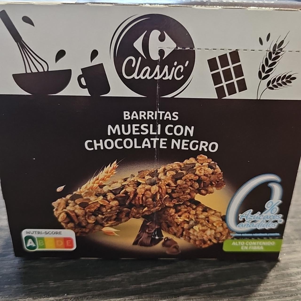 Фото - батончики мюсли с темным шоколадом Barritas Muesli con Chocolate negro Carrefour Classic