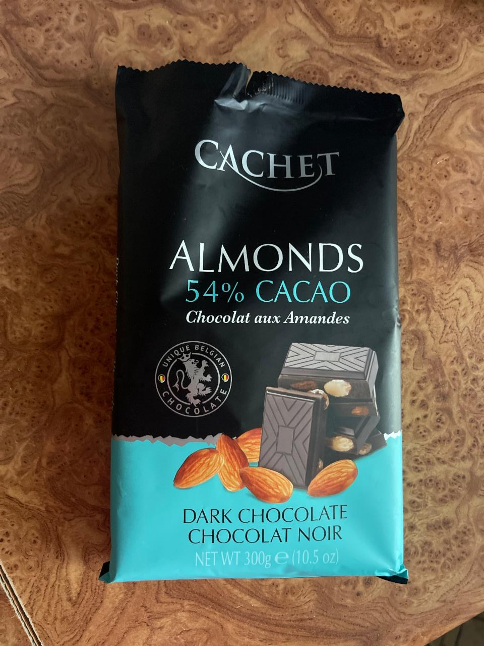 Фото - Шоколад черный 54% с миндалем Dark Chocolate Almonds Cachet