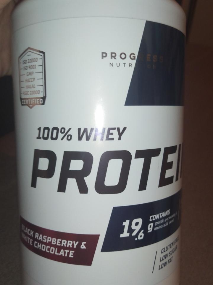 Фото - 100% whey protein blac raspberry white chocolate Progress nutrition
