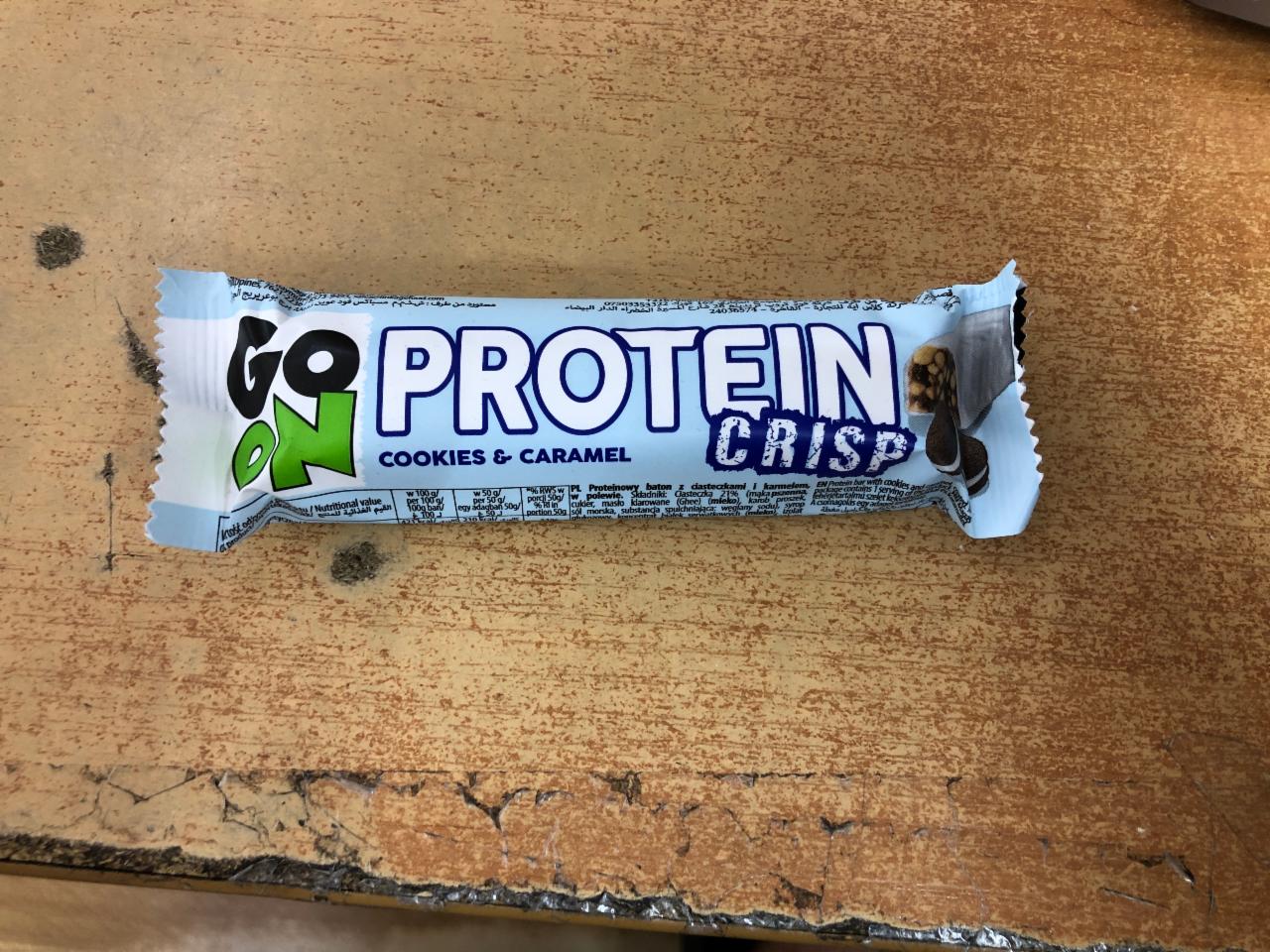Фото - Протеиновый батончик Go On protein crisp cookies & caramel 