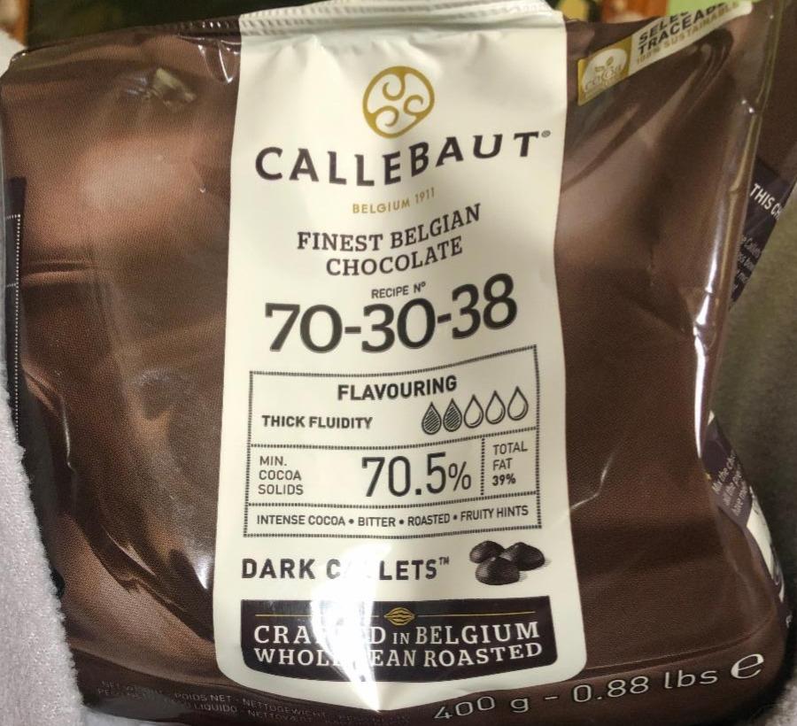 Фото - Шоколад темный бельгийский экстра чёрный в виде калет 70.5% №70-30-38 Callebaut