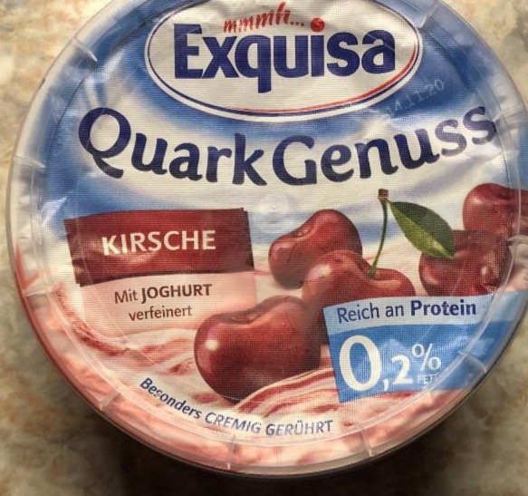 Фото - Творожный крем Quark Genuss с вишней 0.2% Exquisa