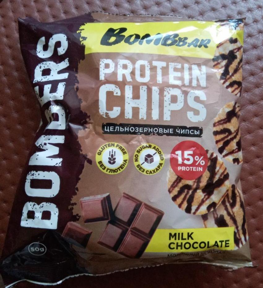 Фото - Чипсы цельнозерновые Protein chips milk chocolate Bombbar
