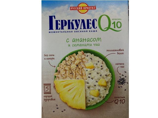 Фото - Овсяная каша моментальная Геркулес Q10 с ананасом и семенами чиа Русский продукт