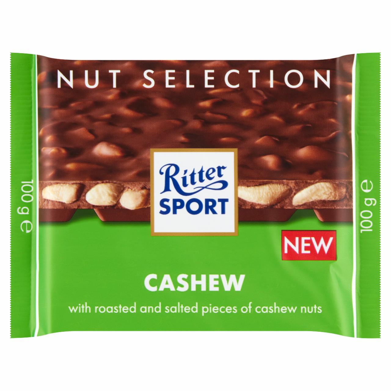 Фото - Молочный шоколад с кусочками соленого кешью Cashew Ritter Sport