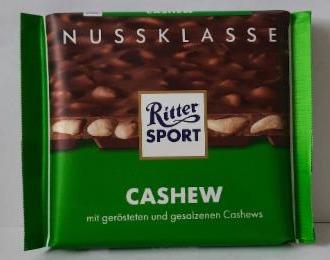 Фото - Молочный шоколад с кусочками соленого кешью Cashew Ritter Sport