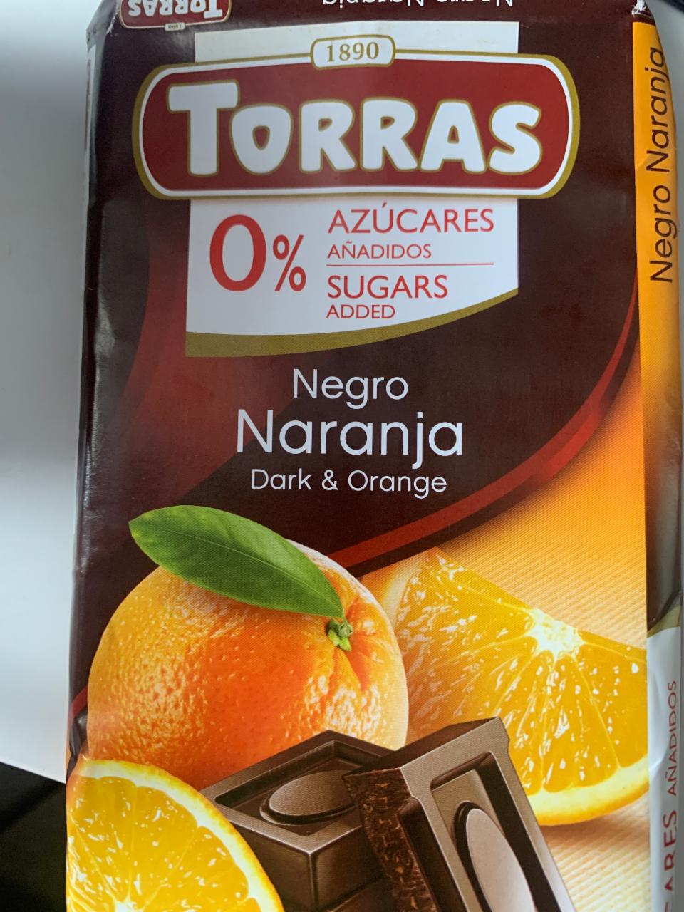 Фото - Шоколад черный без сахара Dark & ​​Orange Torras