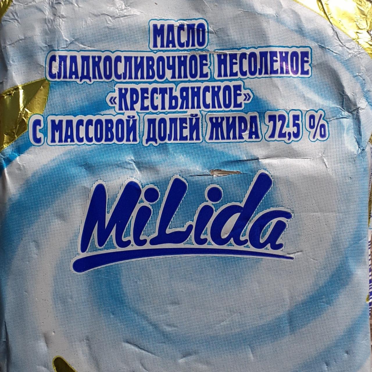 Фото - Масло сладкосливочное несоленое 'Крестьянское' с массовой долей жира 72,5% MiLida