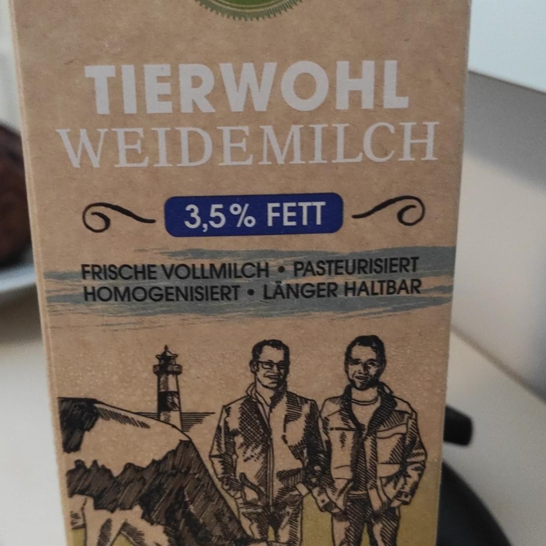 Фото - молоко 3,5% Weidemilch Tierwhol