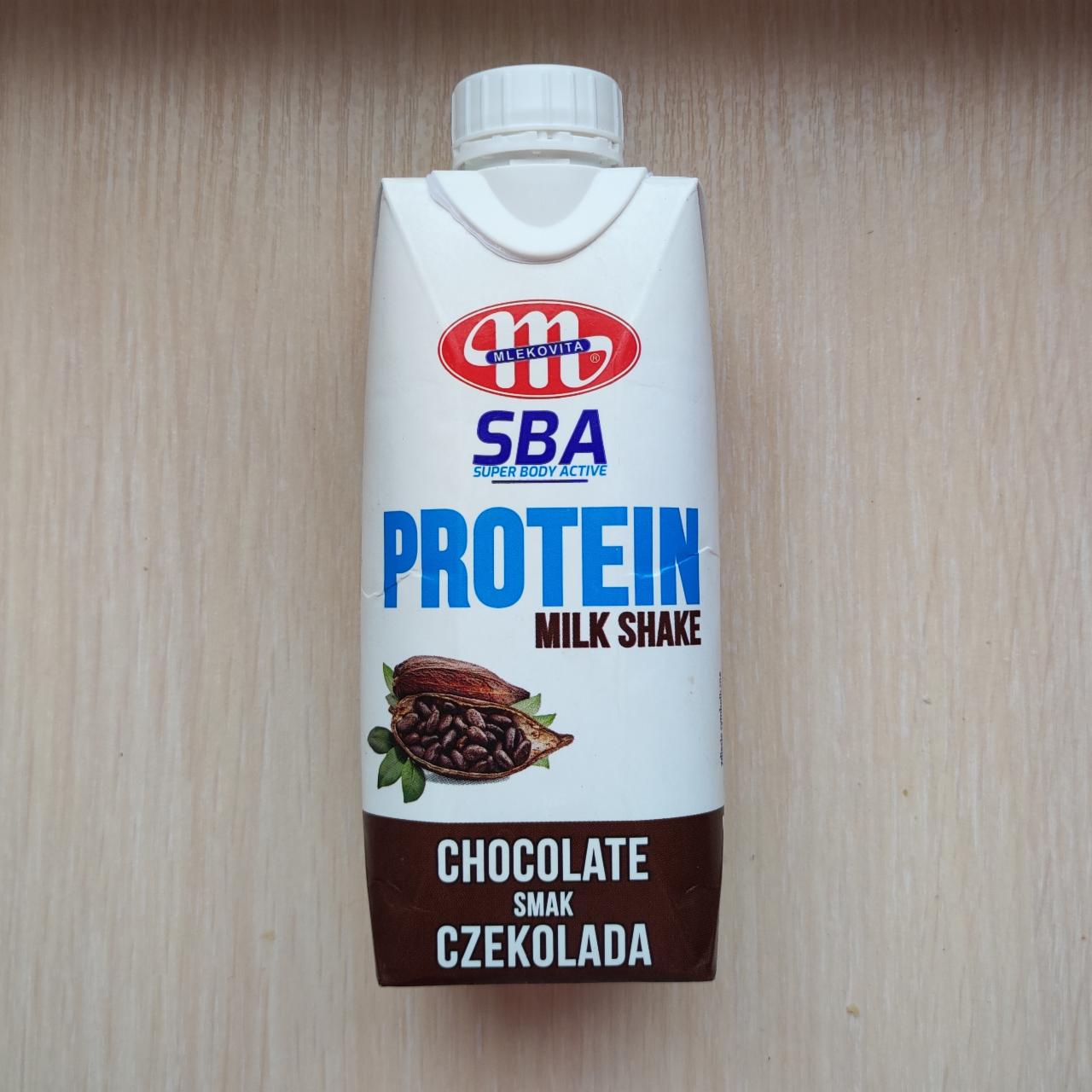Фото - Напиток молочный протеиновый с ароматом шоколада без сахара Protein Milk Shake SBA Mlekovita