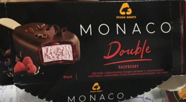 Фото - Мороженое со вкусом малины Monaco Double Три ведмеді