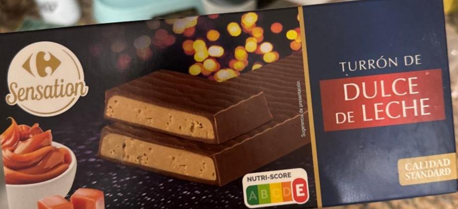 Фото - Шоколад с начинкой туррон карамель Carrefour Sensation